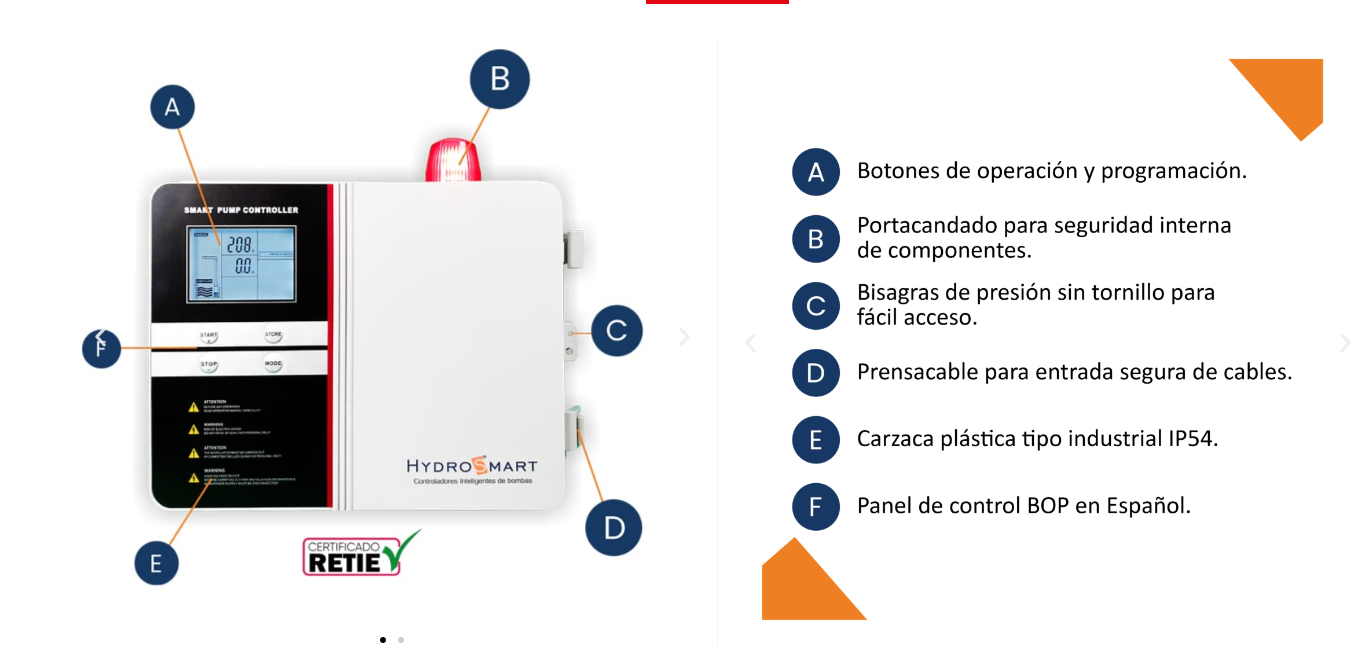 Controlador Inteligente para dos Bombas Monofásico Serie L922 Evolution, Hydrosmart