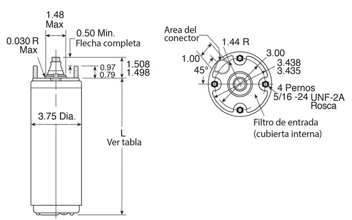 Motor Sumergible 4" Trifásico de 1 a 10 Hp , Franklin