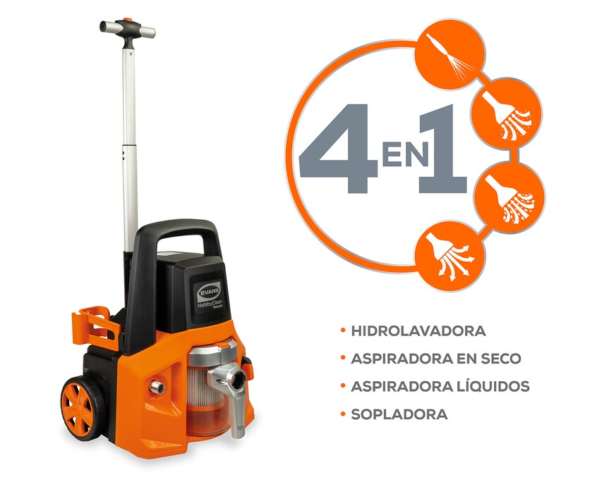 Aspiradora con Hidrolavadora y Sopladora de 2 Hp, Evans