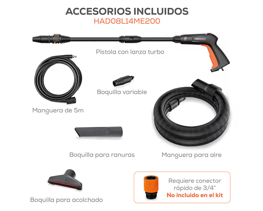 Aspiradora con Hidrolavadora y Sopladora de 2 Hp, Evans