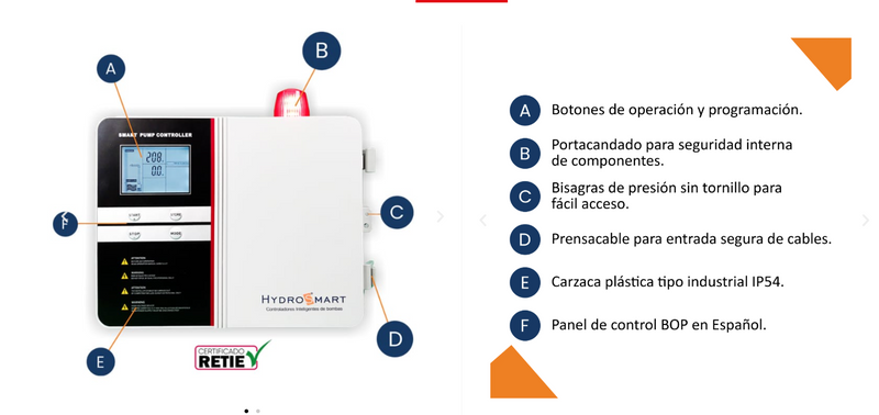 Controlador Inteligente para dos Bombas Monofásico Serie L922 Evolution, Hydrosmart