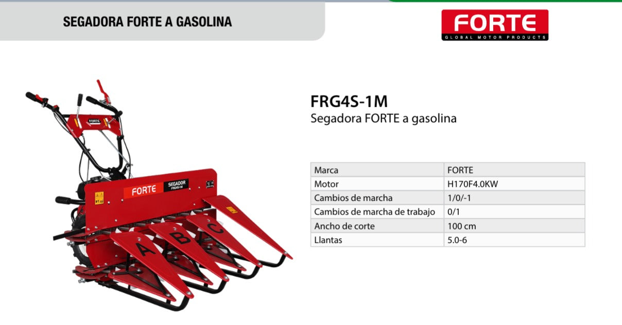 Segadora de Pasto a Gasolina de 7 Hp, Forte