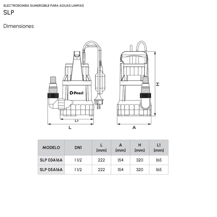 Bomba de Agua Eyectora para Drenaje de Aguas Limpias de 0.3 a 0.5 Hp, Pearl