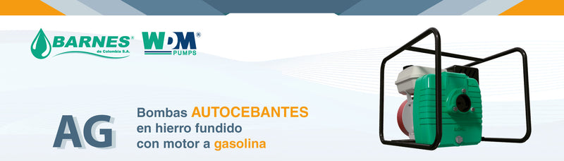 Bomba de Agua Autocebante con Motor a Gasolina en Hierro de 6.5 a 15 Hp, Barnes